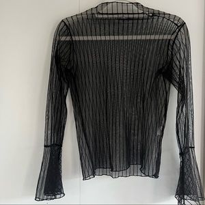 Black Oak and fort mesh mock neck top